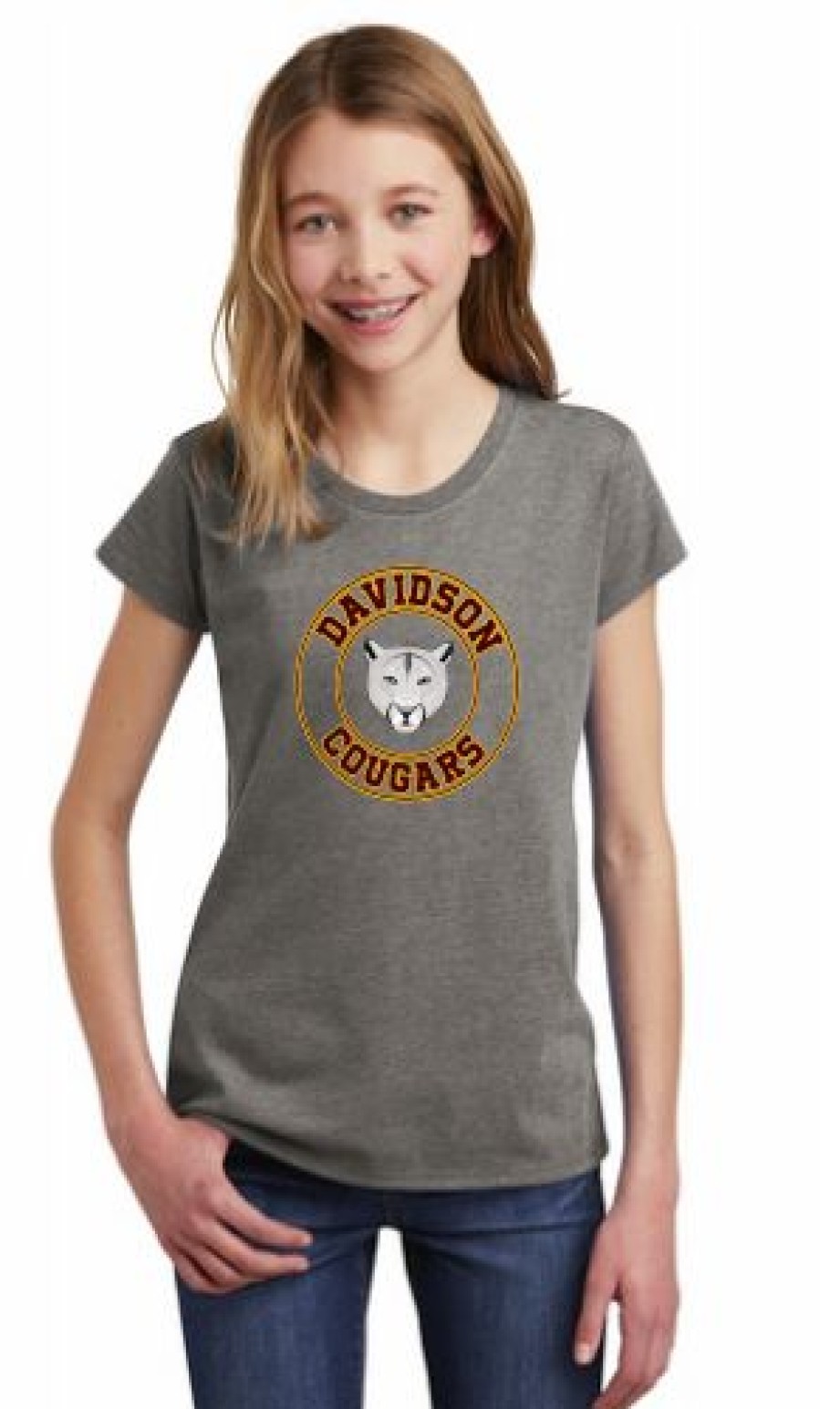 Middle School * | T & B Sports Davidson Middle School Spirit Wear Girl'S T-Shirt