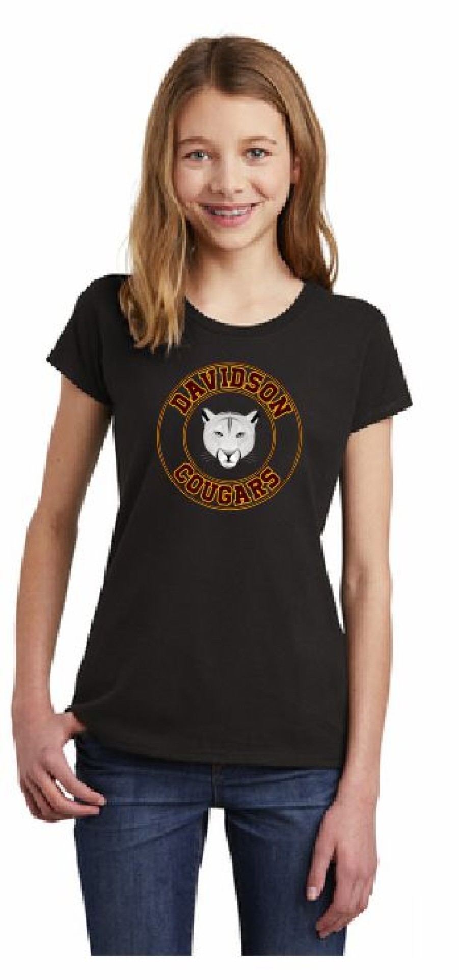 Middle School * | T & B Sports Davidson Middle School Spirit Wear Girl'S T-Shirt